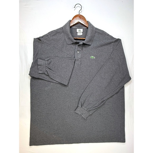 Lacoste Other - Lacoste, Long Sleeve Polo Shirt Men's Gray Classic Casual Collared Top, Sz‎ 3XL